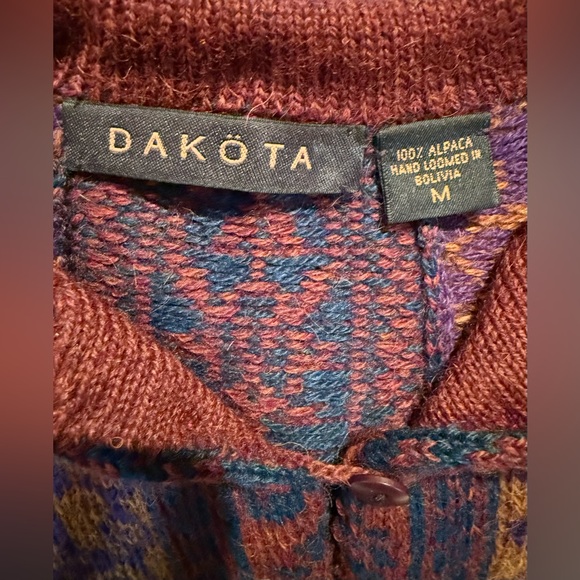 Dakota Alpaca Sweater Sz M,Pullover,Browns & Reds,Hand Loomed,Ski Lodge,Y2K - Picture 2 of 6